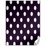 Polka Dots - White on Dark Purple Canvas 12  x 16 
