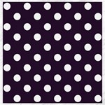 Polka Dots - White on Dark Purple Canvas 16  x 16 