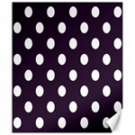 Polka Dots - White on Dark Purple Canvas 20  x 24 