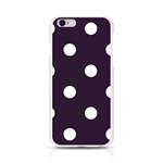 Polka Dots - White on Dark Purple Apple iPhone 6/6S Silicone Case (Transparent)