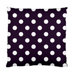 Polka Dots - White on Dark Purple Standard Cushion Case (Two Sides)