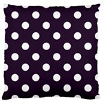 Polka Dots - White on Dark Purple Large Cushion Case (One Side)