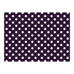 Polka Dots - White on Dark Purple Double Sided Flano Blanket (Mini)
