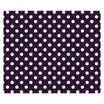 Polka Dots - White on Dark Purple Double Sided Flano Blanket (Small)