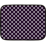 Polka Dots - White on Dark Purple Fleece Blanket (Mini)