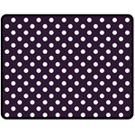 Polka Dots - White on Dark Purple Fleece Blanket (Medium) (One Side)