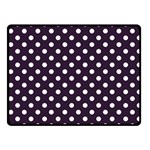 Polka Dots - White on Dark Purple Fleece Blanket (Small) (One Side)
