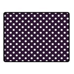 Polka Dots - White on Dark Purple Double Sided Fleece Blanket (Small) (Two Sides)