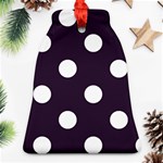 Polka Dots - White on Dark Purple Ornament (Bell)