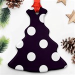 Polka Dots - White on Dark Purple Ornament (Christmas Tree)
