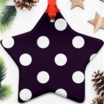 Polka Dots - White on Dark Purple Star Ornament (Two Sides)