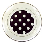 Polka Dots - White on Dark Purple Porcelain Plate
