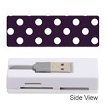Polka Dots - White on Dark Purple Memory Card Reader (Stick)