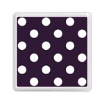 Polka Dots - White on Dark Purple Memory Card Reader with Storage (Square)