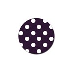 Polka Dots - White on Dark Purple Golf Ball Marker
