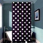 Polka Dots - White on Dark Purple Shower Curtain 36  x 72  (Stall)