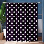 Polka Dots - White on Dark Purple Shower Curtain 60  x 72  (Medium)