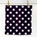 Polka Dots - White on Dark Purple Face Towel