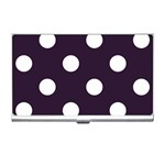 Polka Dots - White on Dark Purple Business Card Holder