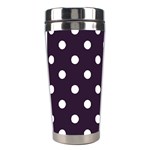 Polka Dots - White on Dark Purple Stainless Steel Travel Tumbler