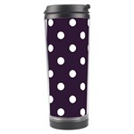 Polka Dots - White on Dark Purple Travel Tumbler
