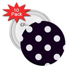 Polka Dots - White on Dark Purple 2.25  Button (10 pack)