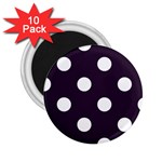 Polka Dots - White on Dark Purple 2.25  Magnet (10 pack)