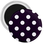 Polka Dots - White on Dark Purple 3  Magnet