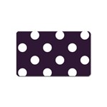 Polka Dots - White on Dark Purple Magnet (Name Card)