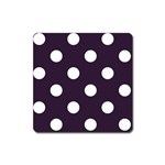 Polka Dots - White on Dark Purple Magnet (Square)