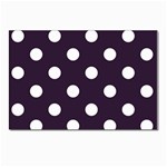 Polka Dots - White on Dark Purple Postcard 5  x 7 