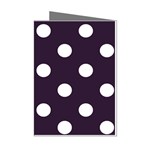 Polka Dots - White on Dark Purple Mini Greeting Cards (Pkg of 8)