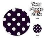 Polka Dots - White on Dark Purple Multi-purpose Cards (Round)