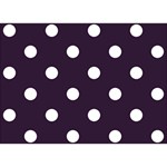 Polka Dots - White on Dark Purple Birthday Cake 3D Greeting Card (7x5)