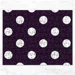 Polka Dots - White on Dark Purple Jigsaw Puzzle (Rectangular)