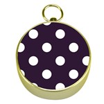 Polka Dots - White on Dark Purple Gold Compass