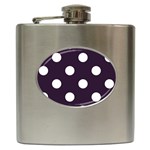 Polka Dots - White on Dark Purple Hip Flask (6 oz)