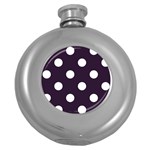 Polka Dots - White on Dark Purple Hip Flask (5 oz)