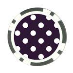 Polka Dots - White on Dark Purple Poker Chip Card Guard (10 pack)
