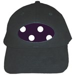 Polka Dots - White on Dark Purple Black Cap