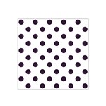 Polka Dots - Dark Purple on White Satin Bandana Scarf
