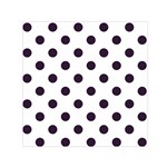 Polka Dots - Dark Purple on White Small Satin Scarf  (Square)