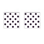 Polka Dots - Dark Purple on White Cufflinks (Square)