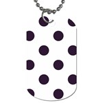 Polka Dots - Dark Purple on White Dog Tag (One Side)