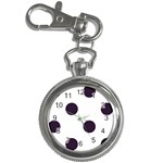 Polka Dots - Dark Purple on White Key Chain Watch