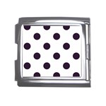 Polka Dots - Dark Purple on White Mega Link Italian Charm (18mm)
