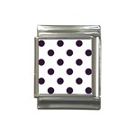 Polka Dots - Dark Purple on White Italian Charm (13mm)
