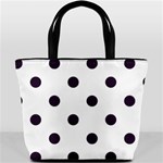 Polka Dots - Dark Purple on White Bucket Bag