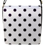 Polka Dots - Dark Purple on White Flap Closure Messenger Bag (S)