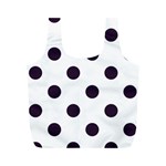 Polka Dots - Dark Purple on White Full Print Recycle Bag (M)